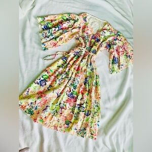 BNCI Anthro- Sky Dancer Floral Maxi Dress with Bell Sleeves Make Offer!